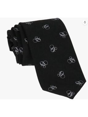 Scotch & Soda Men's Repeating Logo Tie Black and Gray NWT